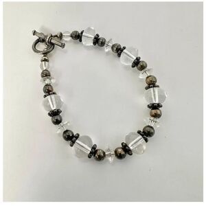 Sterling silver clear Crystal beaded bracelet
